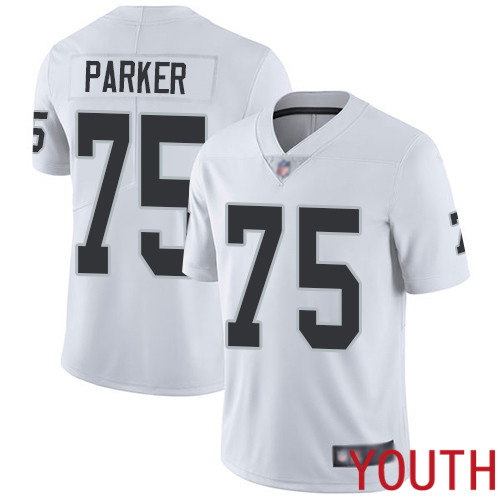 Oakland Raiders Limited White Youth Brandon Parker Road Jersey NFL Football #75 Vapor Untouchable Jersey->youth nfl jersey->Youth Jersey